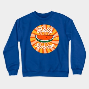 Hello Summer Watermelon Graphic Tee Crewneck Sweatshirt